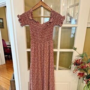 Francesca's Mi Ami Women's Floral Off-the-Shouler High-Low Dress Size-L